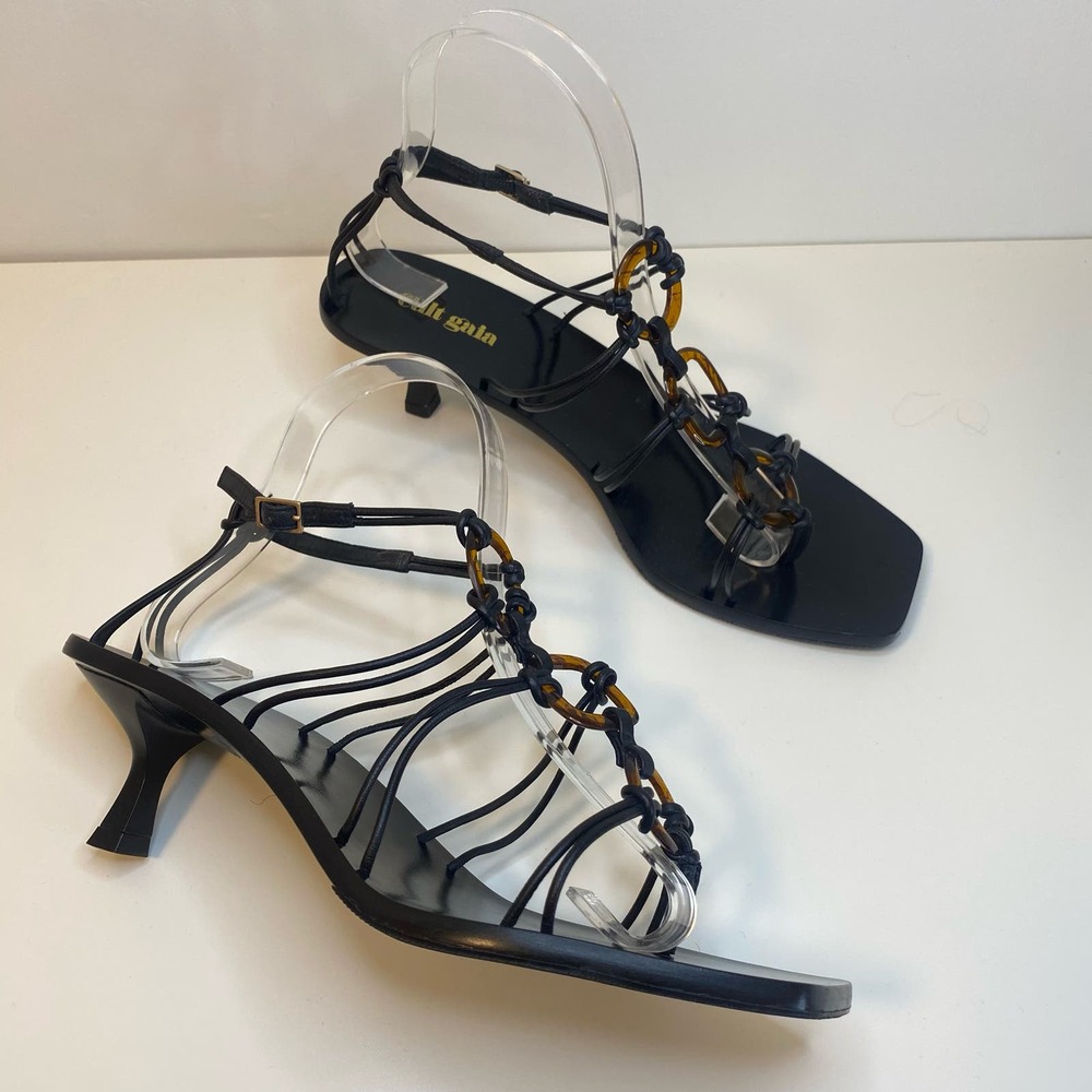 Cult Gaia  Ziba Kitten Heel Sandals heel black 38 8 tortoiseshell